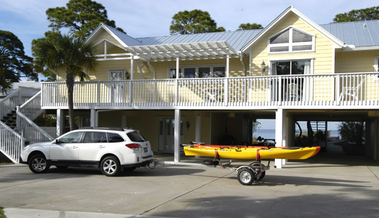 Kayaks in Florida on a Malone Trailer.